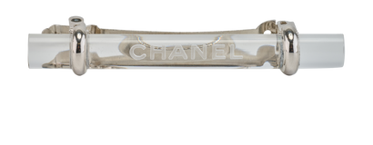 Chanel Logo Hair Barrette, &pound;180, Accessories, Silver, Resin, Front view